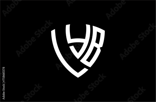 LYB creative letter shield logo design vector icon illustration
