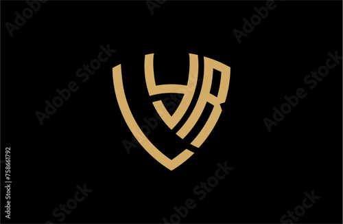 LYR creative letter shield logo design vector icon illustration photo