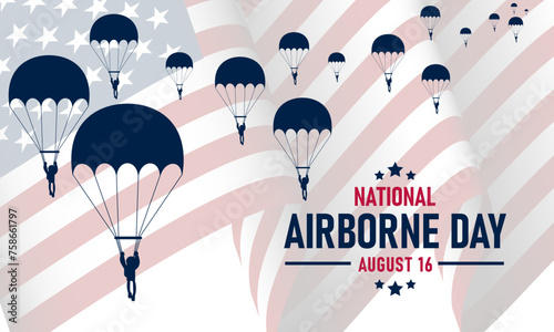 National Airborne Day August 16 background vector Illustration