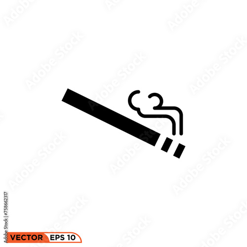 Smoking icon design vector graphic of template, sign and symbol