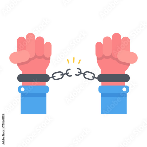 Customizable flat icon depicting slavery abolition 