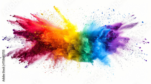 Colorful vibrant rainbow Holi paint color powder explosion