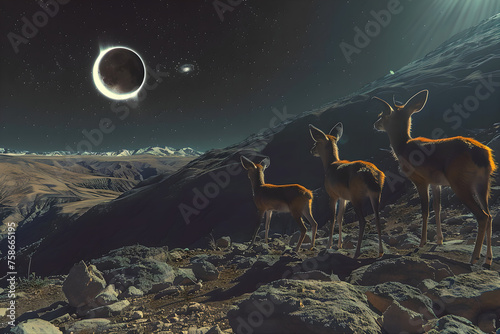 Animals viewing a Solar eclipse