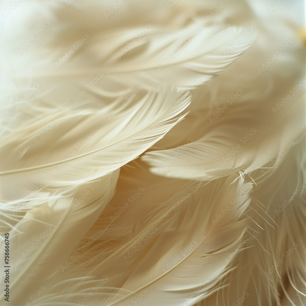 close-up of many light-colored feathers, background close-up of many light-colored feathers, background