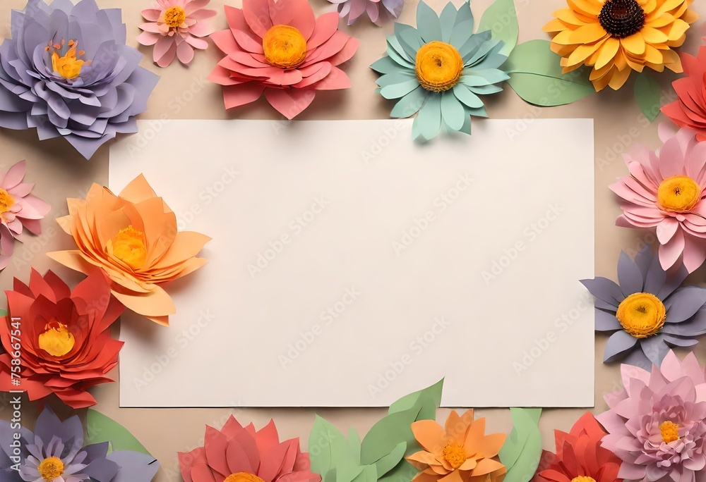 paper sheet with blooming flowers