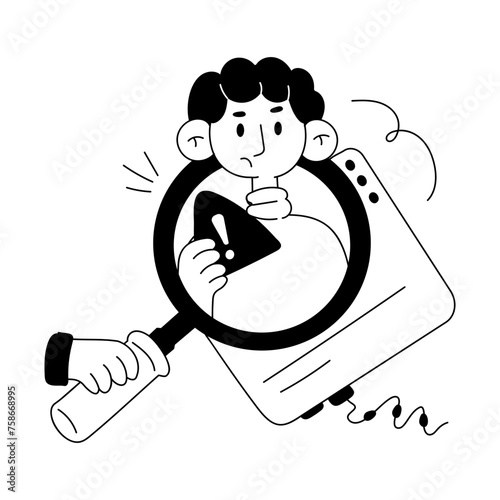 Get this doodle mini illustration of searching issue 