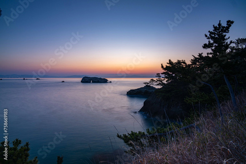 奥松島３月の朝焼け