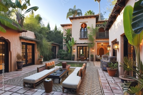 A Casablanca medina spills into the courtyard of a craftsman-style dwelling
