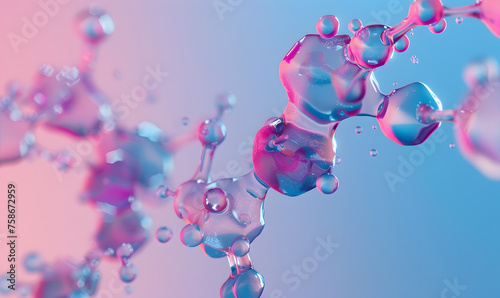 A colorful image of a molecule with acolorful  background, Generative AI  photo