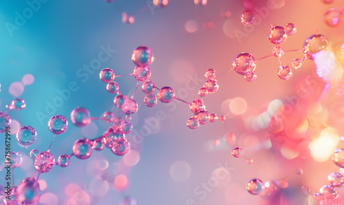 A colorful image of a molecule with acolorful  background, Generative AI  photo