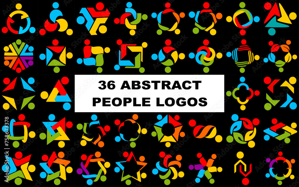 36 abstract people logo icon 36 abstract people logo icon