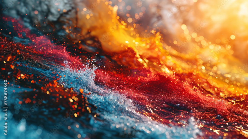 Vibrant ASCII Art Style Abstract Background with Warm Colors