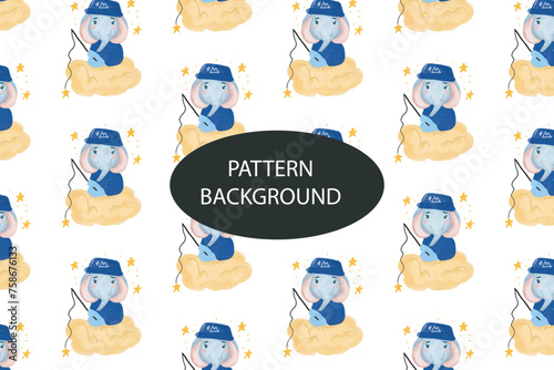 elephants kid pattern background. can used pattern, templates, card, postcard, collection fabric or textile