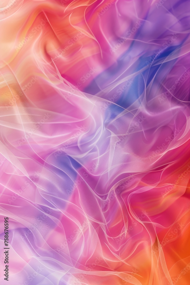 Obraz premium Abstract vibrant pastel pink peach fuzz and very peri pantone purple gradient background. Texture flowing from pastel pink to purple, evoking a sense of calmness and serenity in the viewer's mind