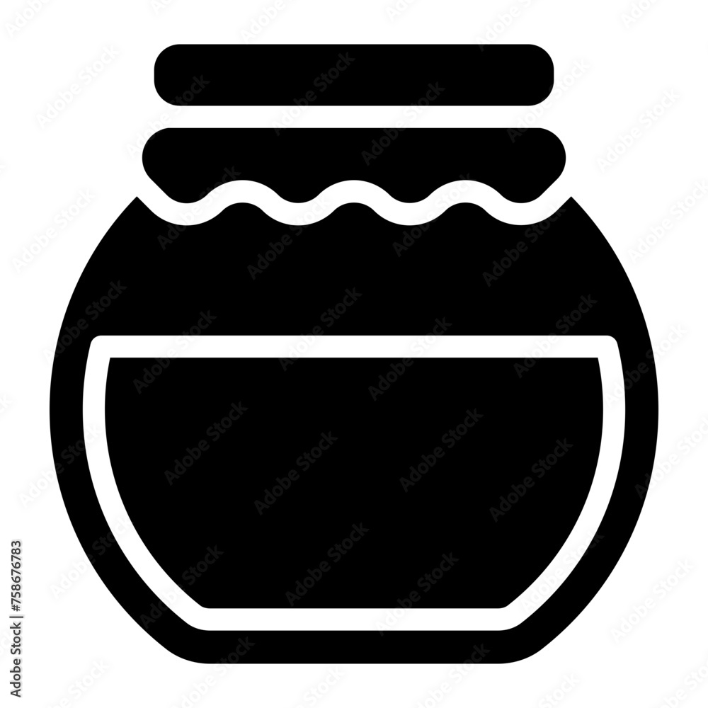 Jam, honey jar vector icon