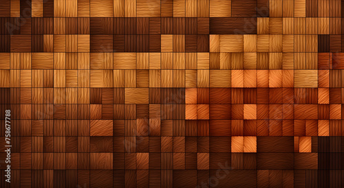 The pixelated background showcases an impeccable wood texture design with varied tones and grains, creating a realistic and captivating appearance that highlights the fine details and diversity.