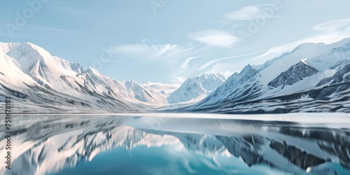 snow covered mountains in winter