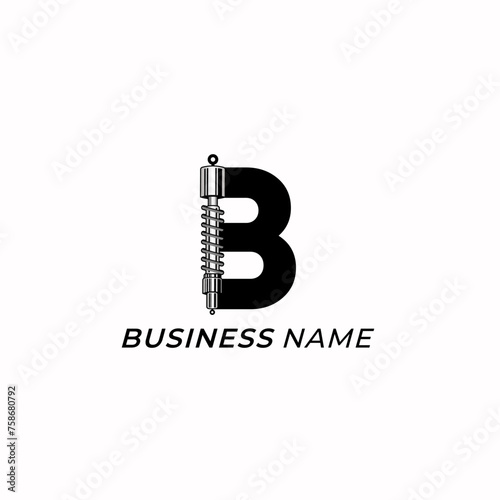 design logo combine shock breaker and letter B