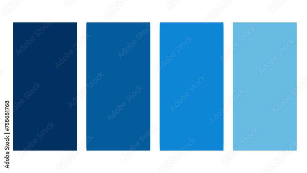 Blue color palette. Set of bright color palette combination in rgb hex. Color palette for ui ux design. Abstract vector illustration for your graphic design, banner, poster or landing page