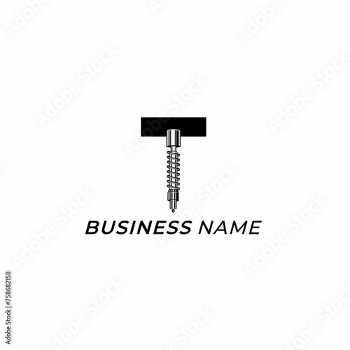 design logo creative letter T and shock breaker