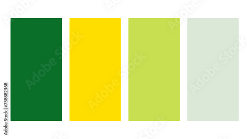 Fototapeta Naklejka Na Ścianę i Meble -  Green and yellow color palette. Set of bright color palette combination in rgb hex. Color palette for ui ux design. Abstract vector illustration for your graphic design, banner, poster or landing page