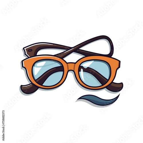 Eyeglasses and mustache accessory flat vector 