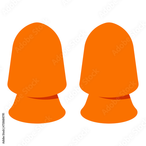 Silicone earplugs vector cartoon illustration isolated on a white background.