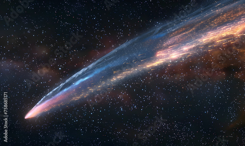 A comet streaking across the sky, Generative AI 