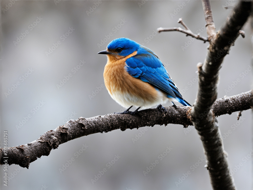Blue bird on a branch.