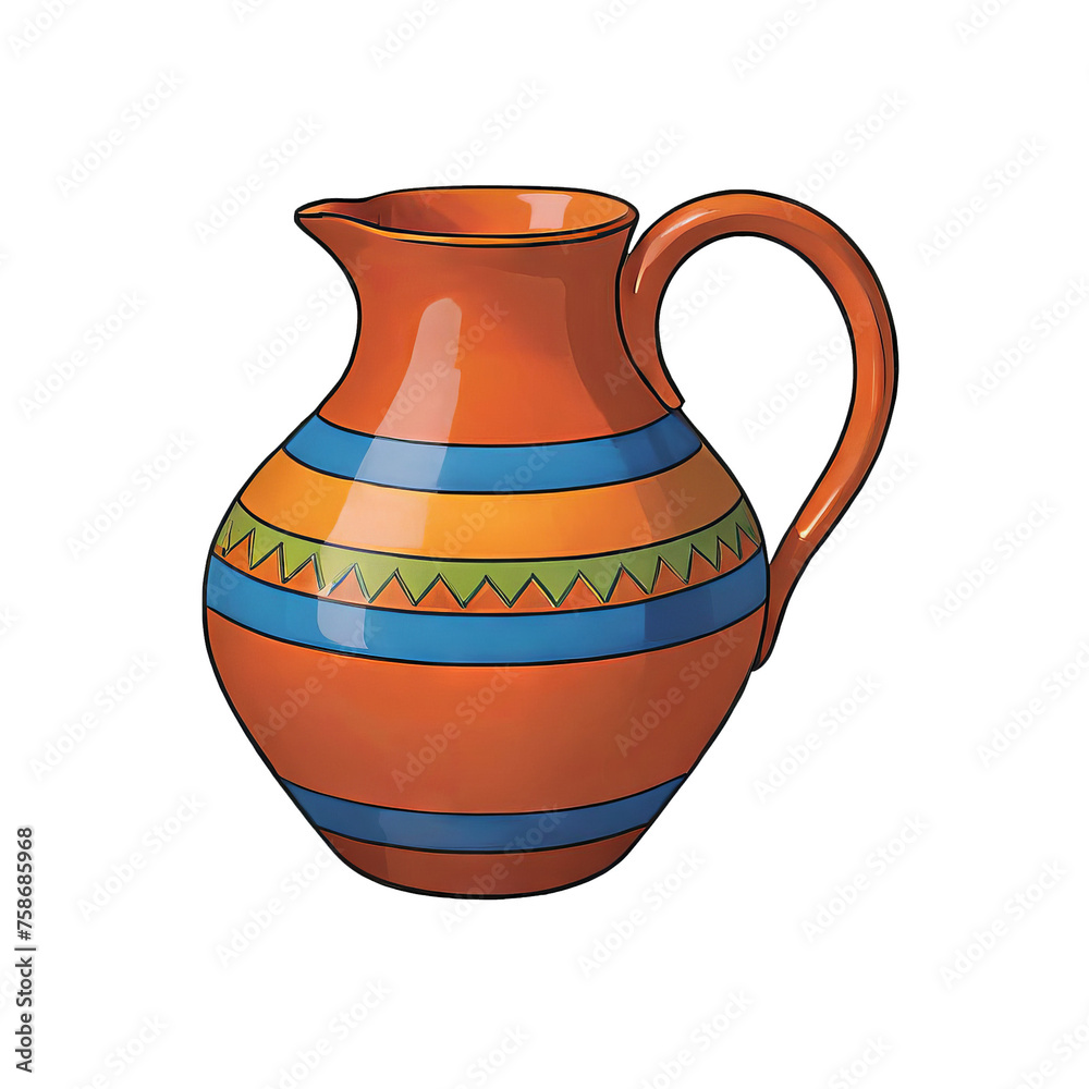 Pottery From Multan Hand Drawn Cartoon Style Illustration