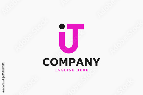 letter i u t monogram modern logo