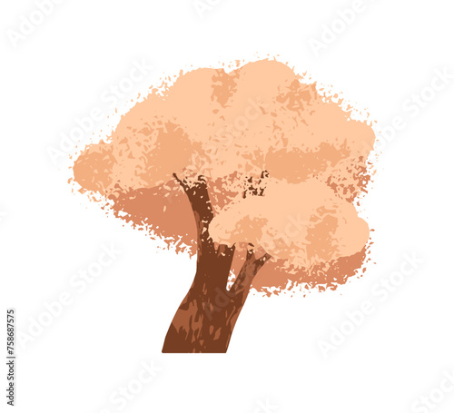 Cherry blossom. Japan sakura, Asian floral tree with lush flowers crown. East...