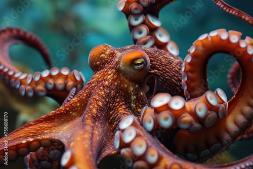 Octopus Vulgaris in its Exotic Ocean Habitat - Marine Life in the Tropical Waters of the Atlantic & Mediterranean Seas