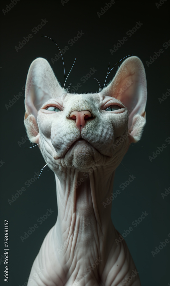 close-up  portrait of sphinx cat 