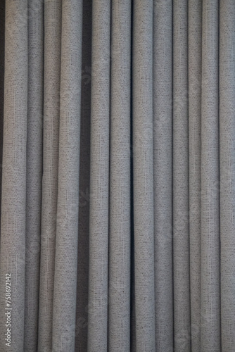 Close up grey texture samples in grey tone. Detail of linen fabric. Interior material background