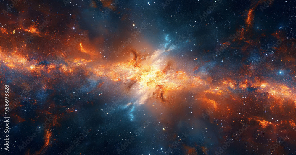 Space wallpaper. Beautiful cosmos background with nebula, stars, and galaxies illuminating the vastness of space. 