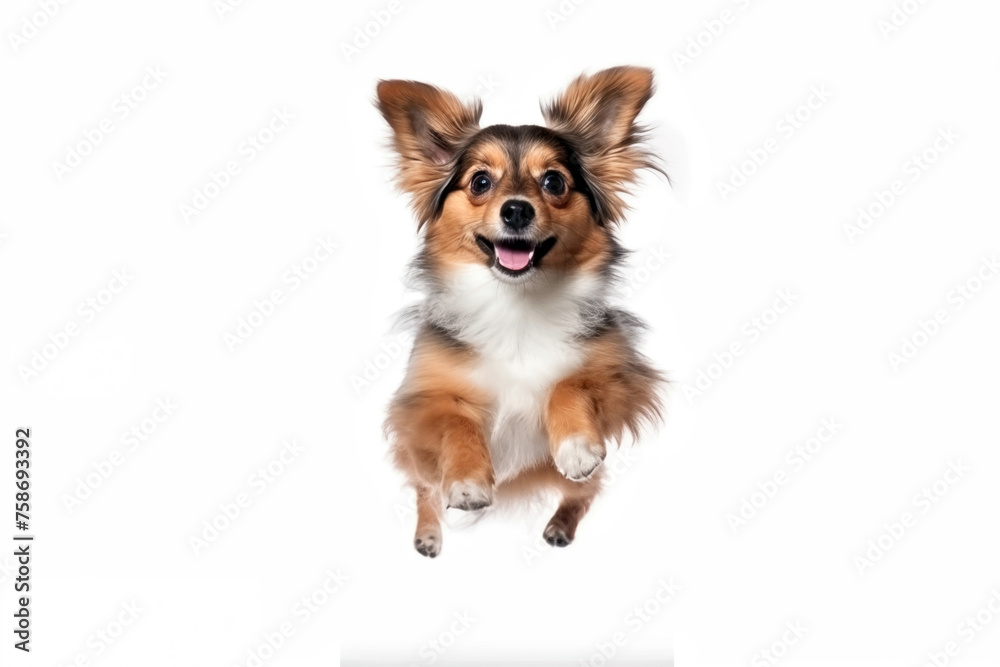 lovely and cute dog running and jumping isolated on white background lovely and cute dog running and jumping isolated on white background