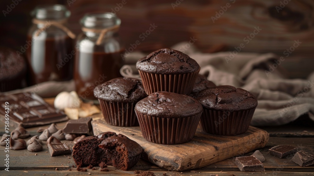 Homemade chocolate muffins offer a taste of comfort and warmth. Homemade chocolate muffins offer a taste of comfort and warmth.