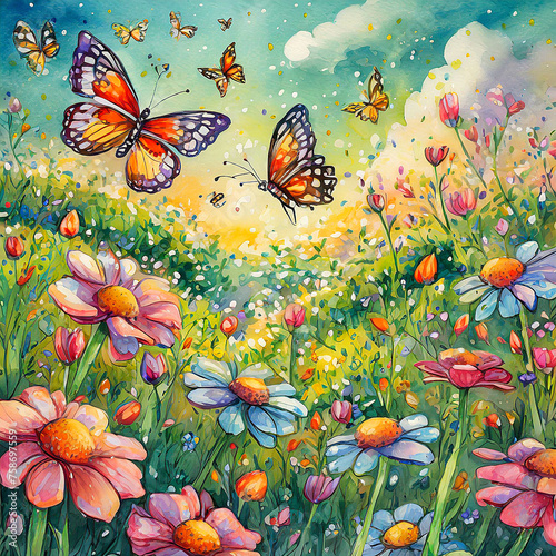 나비들이 날아다니는 꽃 © 성아 조