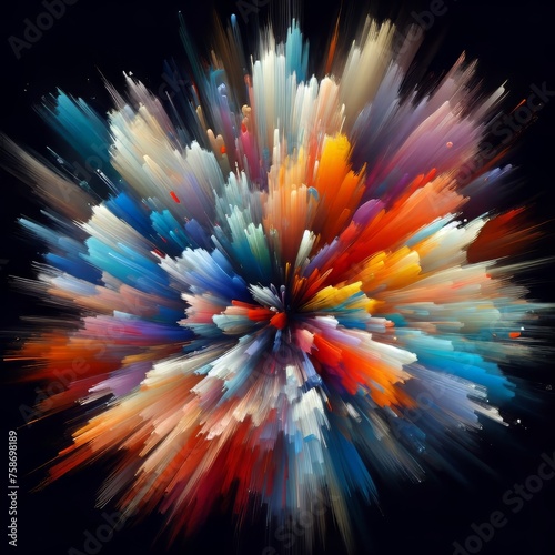 Holi Vibrant Vivid Color Powder Brust Explosion  Abstract Background.  Rainbow Colorful Background

