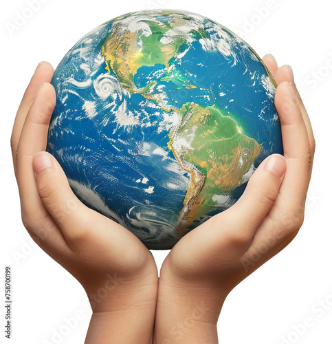 Arms hugging the Earth, demonstrating care for our planet