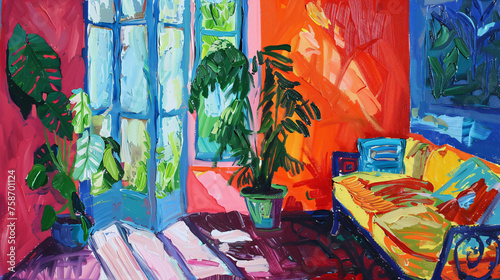 Matisse inspired Red Studio Colorful Oil oil painting