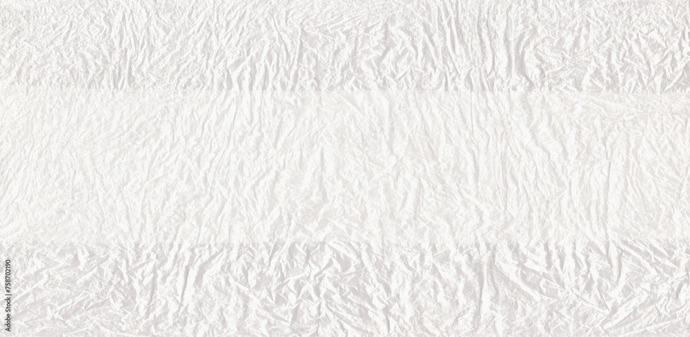 Obraz premium Light abstract background. The texture of the folds, use, crumpling of the bag, paper, cellophane. White textured background, a sheet for design, decoration, design with a place for text.