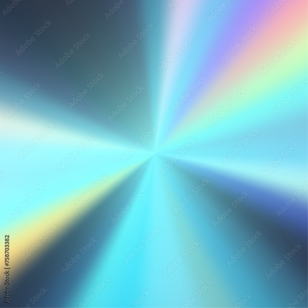 Foil gradient with silver, gold, and pink hues in holographic. Flat vector illustration isolated on white background