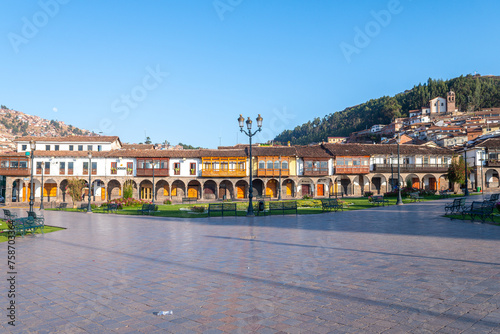 street view of cusco inka town  peru 