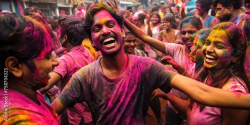 Amidst jubilant shouts and bursts of color, the Holi celebration ignites hearts with happiness and unity.