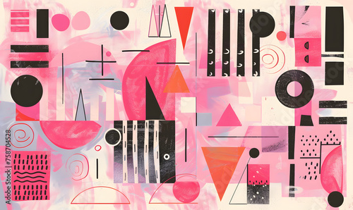Abstracts geometric shapes illustration design.,Generative AI