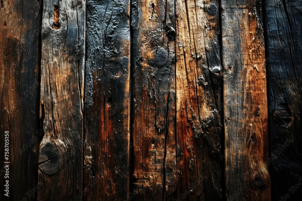 Obraz premium Vertical dark wood background