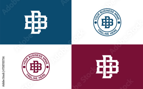 BB Monogram logo design, BB vintage logo suitable for appareal, sport and fashion brands