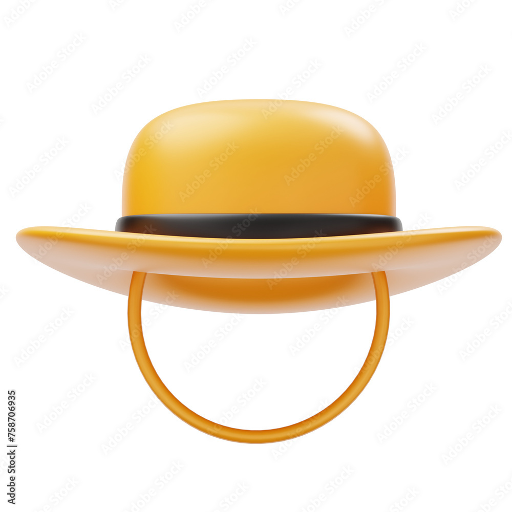Fototapeta premium Yellow Gardening Hat 3D Icon